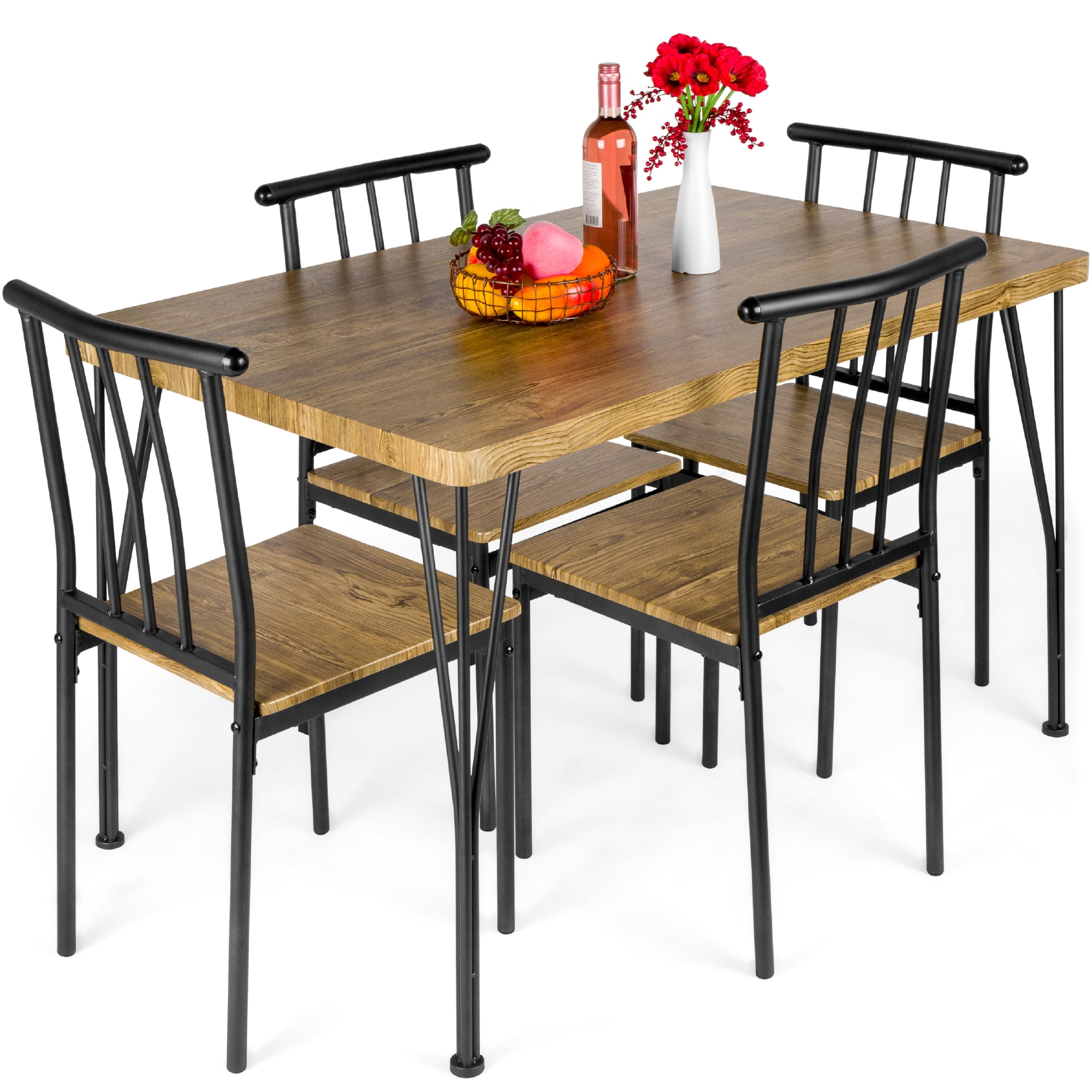 wood and metal dining table sets Ditman sheesham