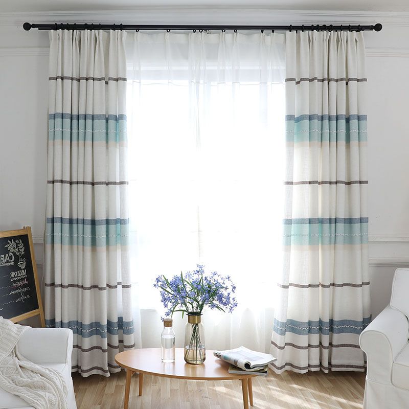 blue and white vertical striped curtains I'll take blue and white stripes, please