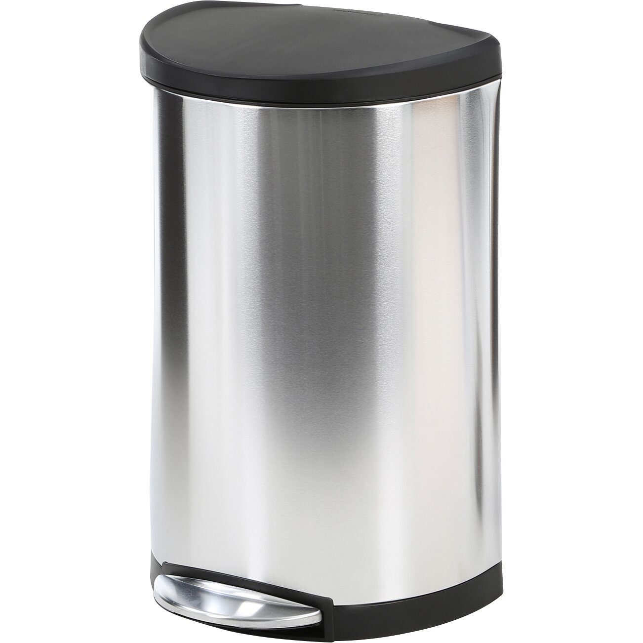 simplehuman semi round step trash can Simplehuman 2.6 gal. semi round step trash can in stainless steel