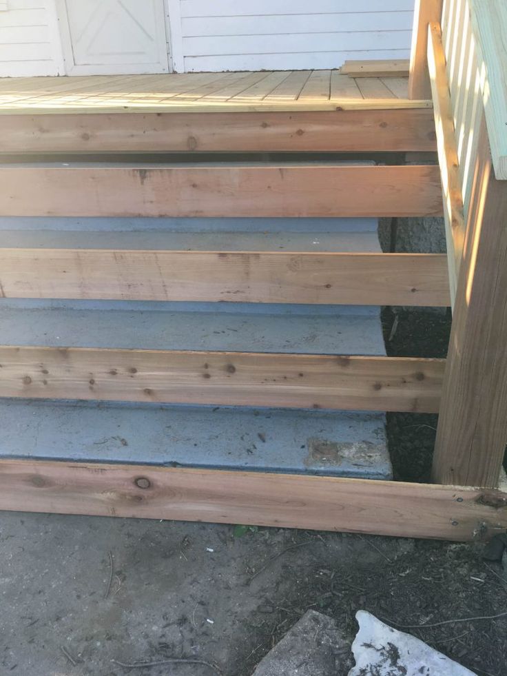 cover concrete steps with wood How to cover concrete steps with wood