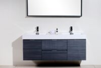 wall mount double sink vanity Ebern designs 140cm wall mounted double sink vanity unit