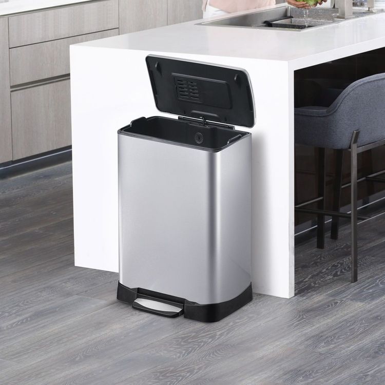 50 liter stainless steel trash can Simplehuman 50l wheeled botes comprar luckystore