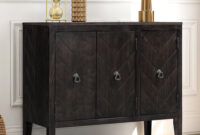 console table with storage cabinet Levi walnut wood sideboard buffet console table with storage drawers