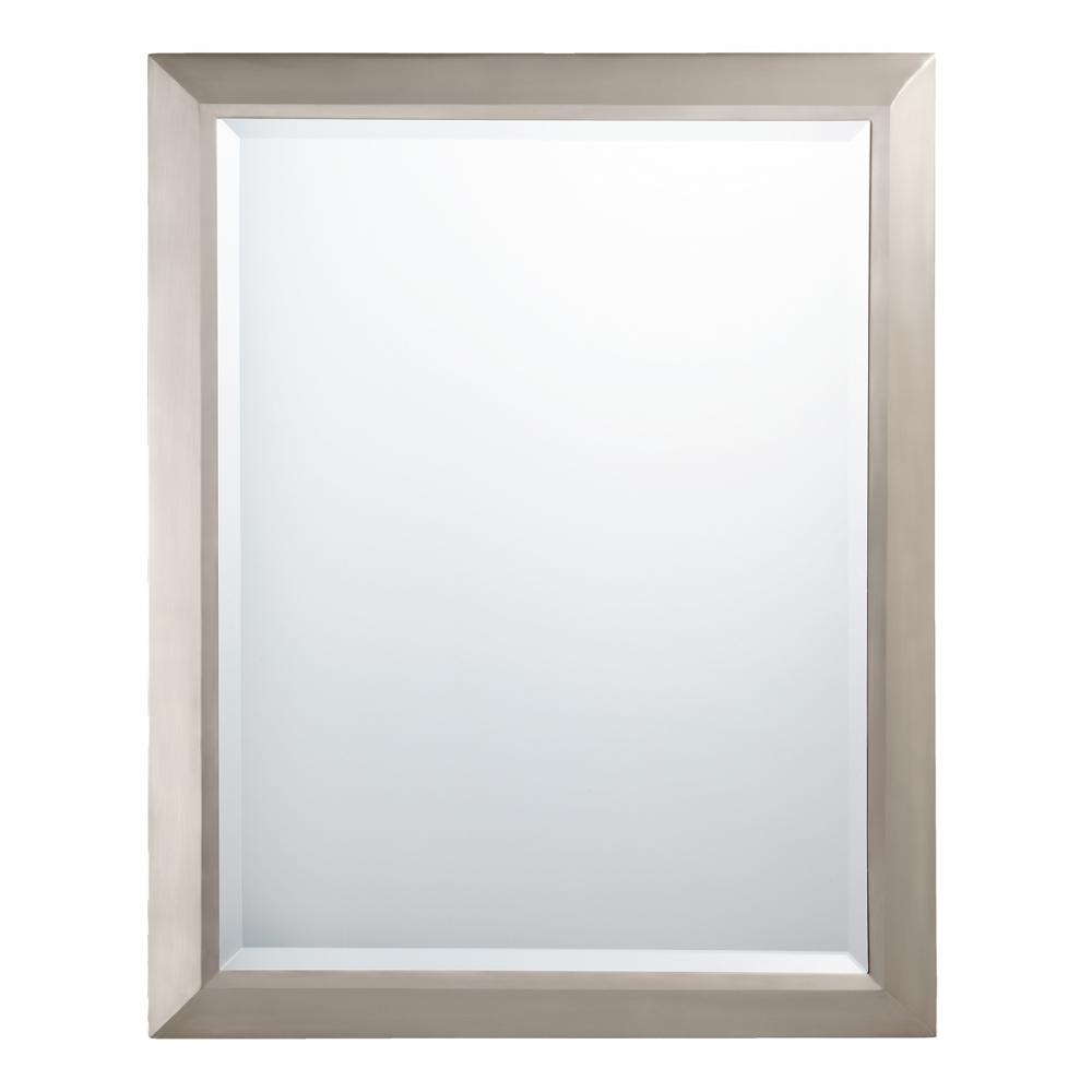 brushed nickel framed bathroom mirror Uttermost sherise brushed nickel mirror