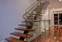 wood and glass staircase railing Glass stairs railing modern staircase floating wood china build