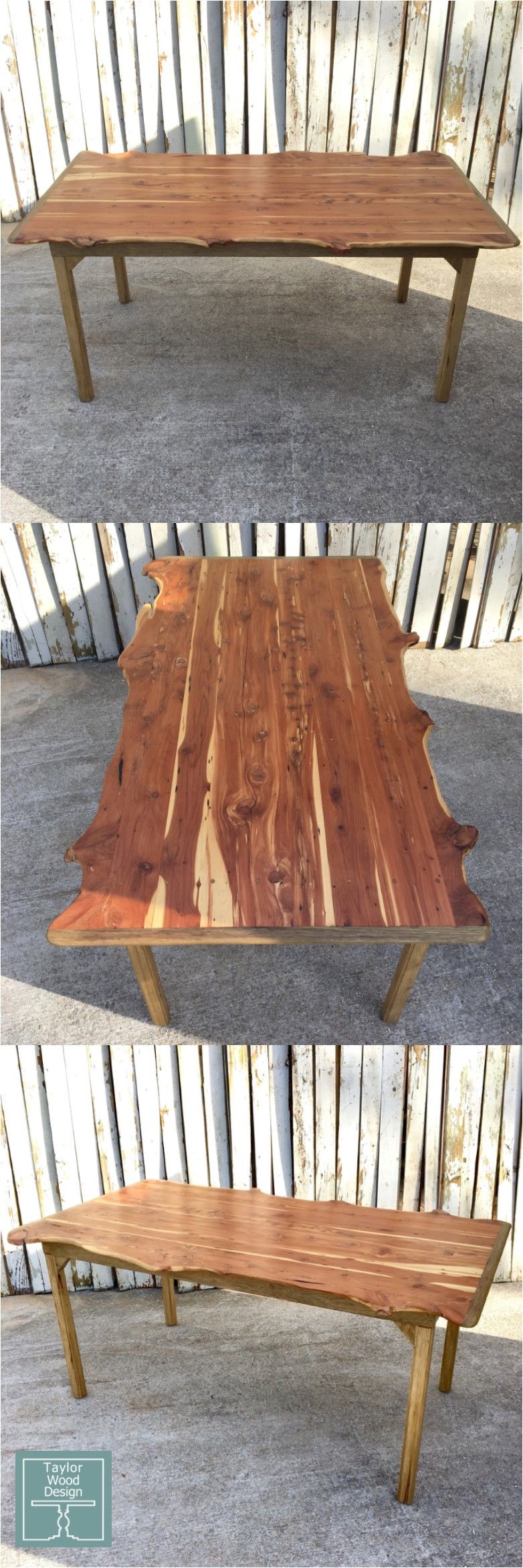 Live Edge Cedar Dining Table Live edge dining table