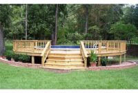 How to Build a Deck On Half of an Above Ground Pool Ground above pool pools decks deck swimming round tropical trampoline