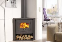 Small Corner Wood-Burning Fireplace Small wood burning fireplaces for small spaces