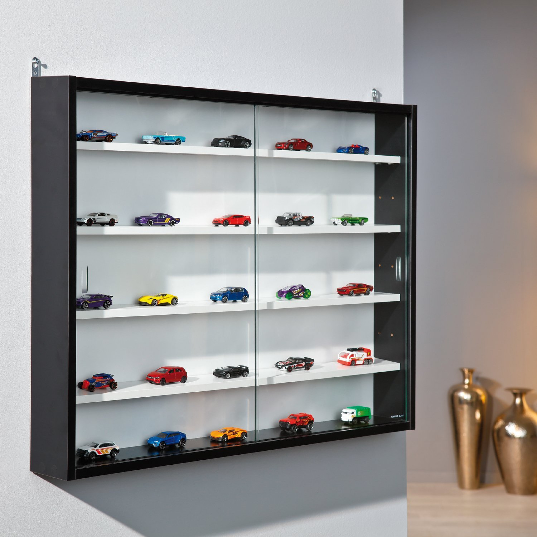 wall mounted glass display shelves Wall mounted display cabinet with led lights