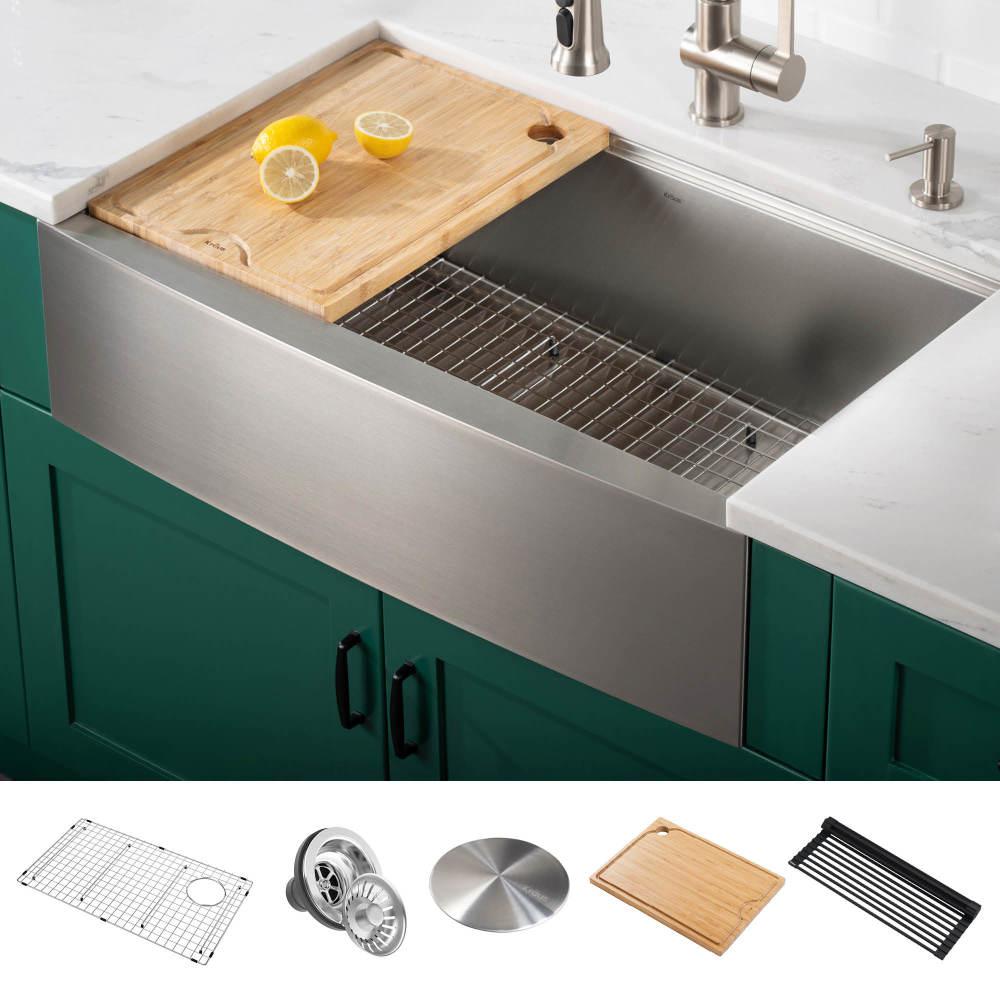 30 inch stainless steel farmhouse sink Stainless steel sink farmhouse 30 kitchen hazelton retrofit apron sinks signature hardware signaturehardware cabinets inch modern house bowl cabinet single