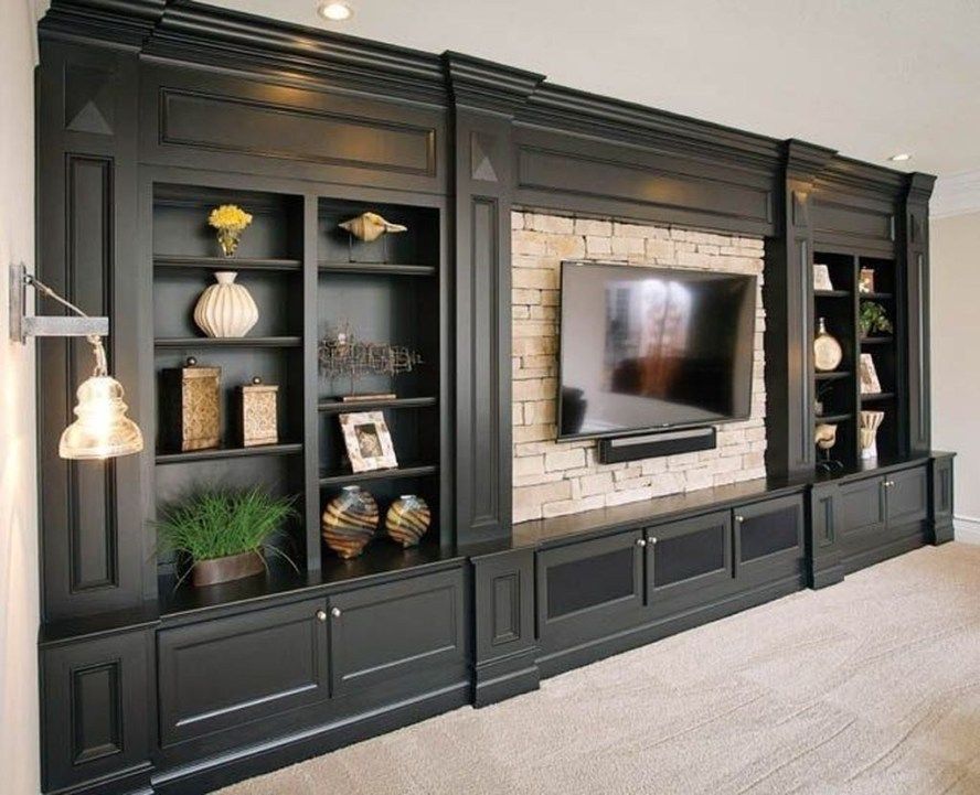 Color Built in Cabinets Living Room Wall feature living room fireplace built shelves industrial small storage floating sweetyhomee cabinets ins choose board decor