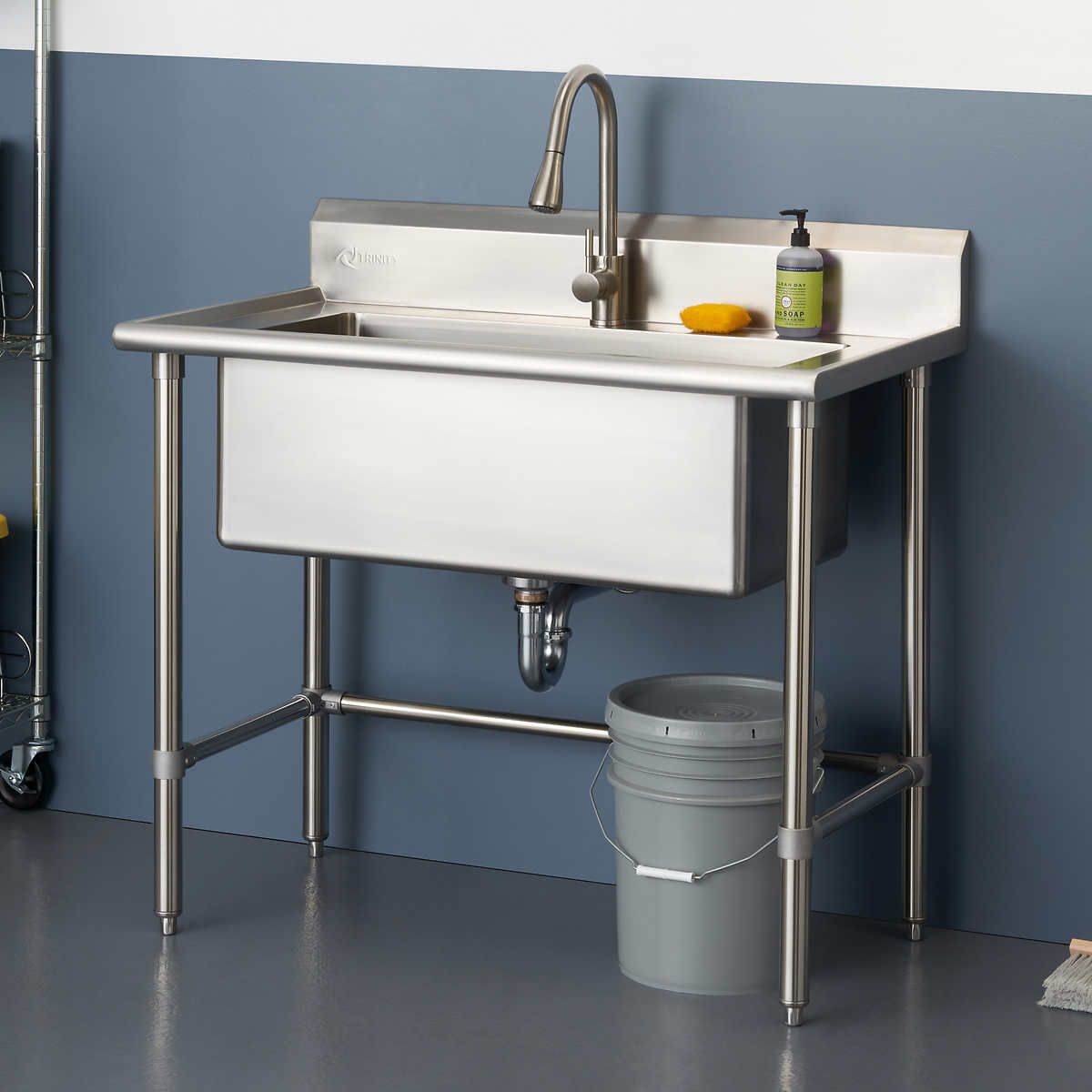 stainless steel utility sink with faucet Sink utility stainless steel commercial faucet regency