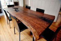 Contemporary Live Edge Dining Tables Handmade live edge modern walnut dining table by taylor donsker design