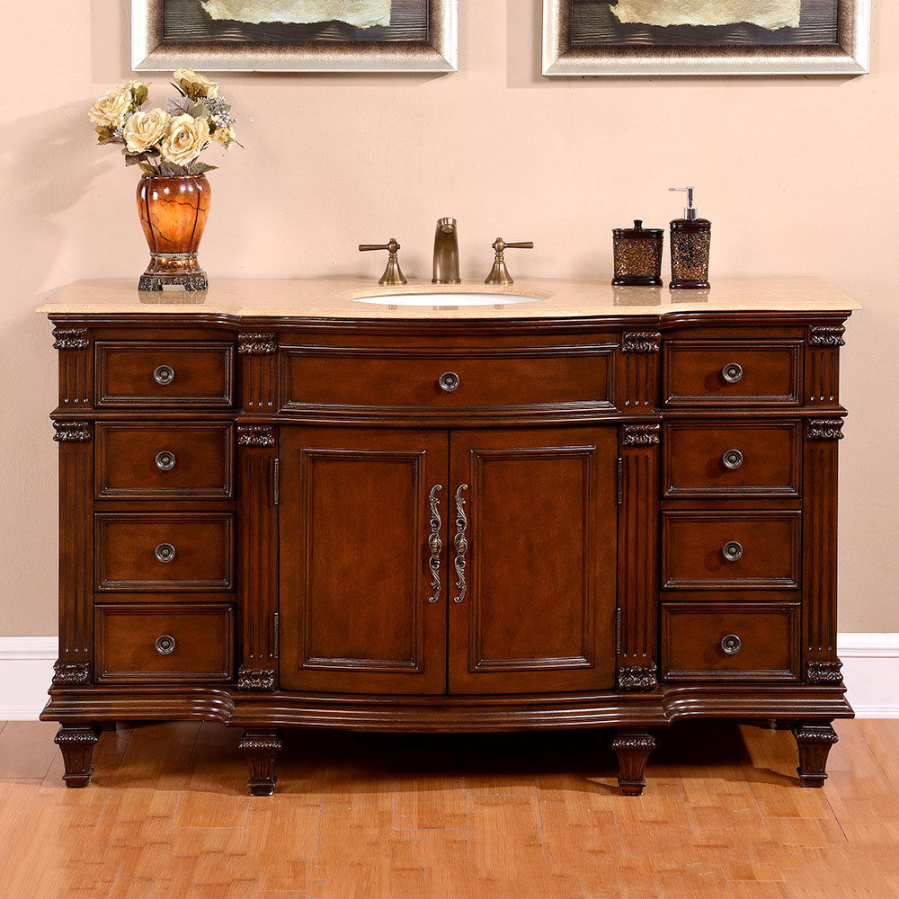 60 inch bathroom vanity top single sink Vanity bathroom single sink 60 inch vanities finish sinks cabinet chestnut hyp silkroad cm exclusive hole storage cabinets traditional wide