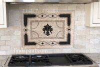 fleur de lis tile backsplash 24" x 18" mosaic fleur de lis backsplash mural