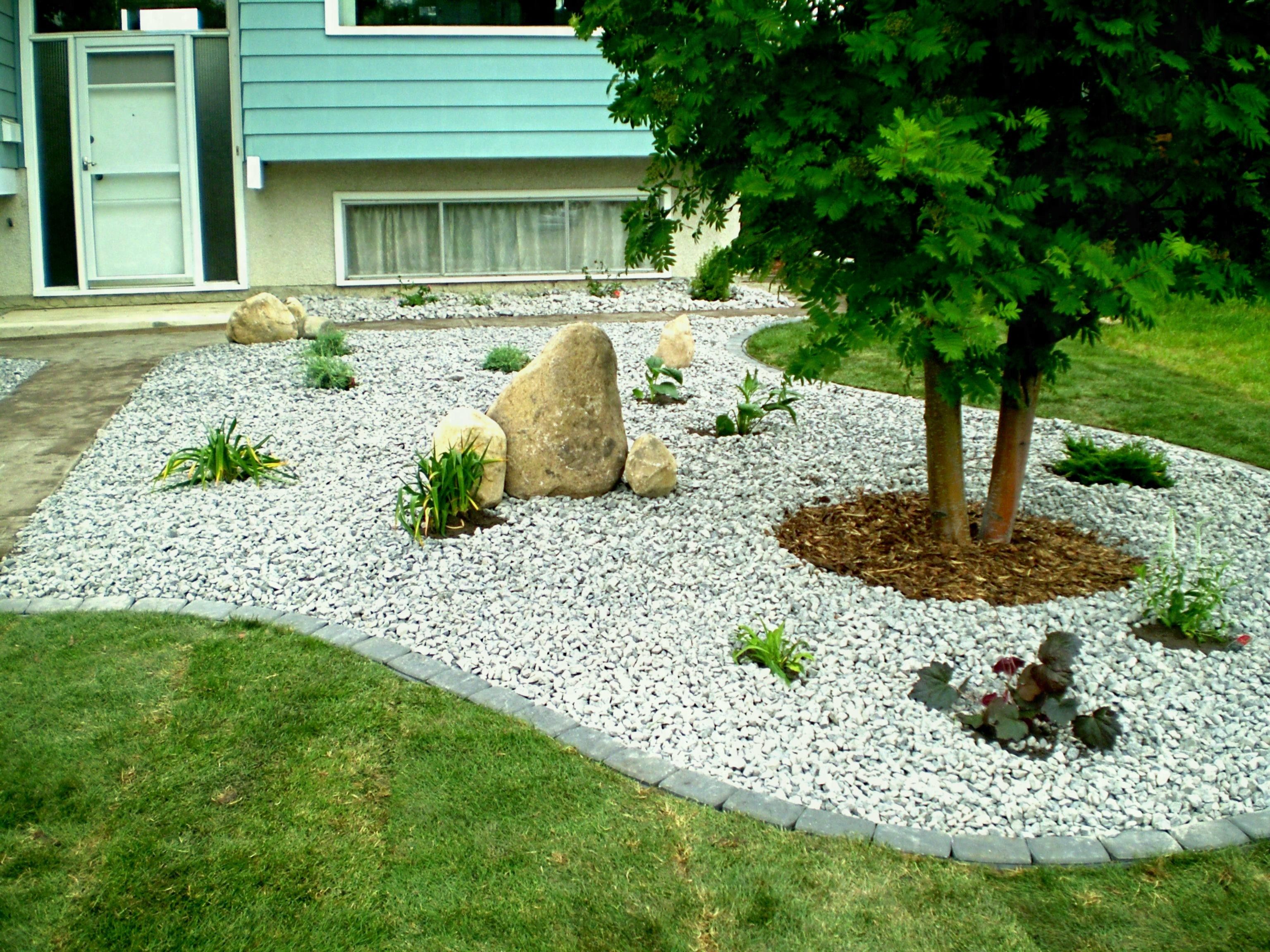 Image result for gravel front yard | Landscaping with rocks, Stone