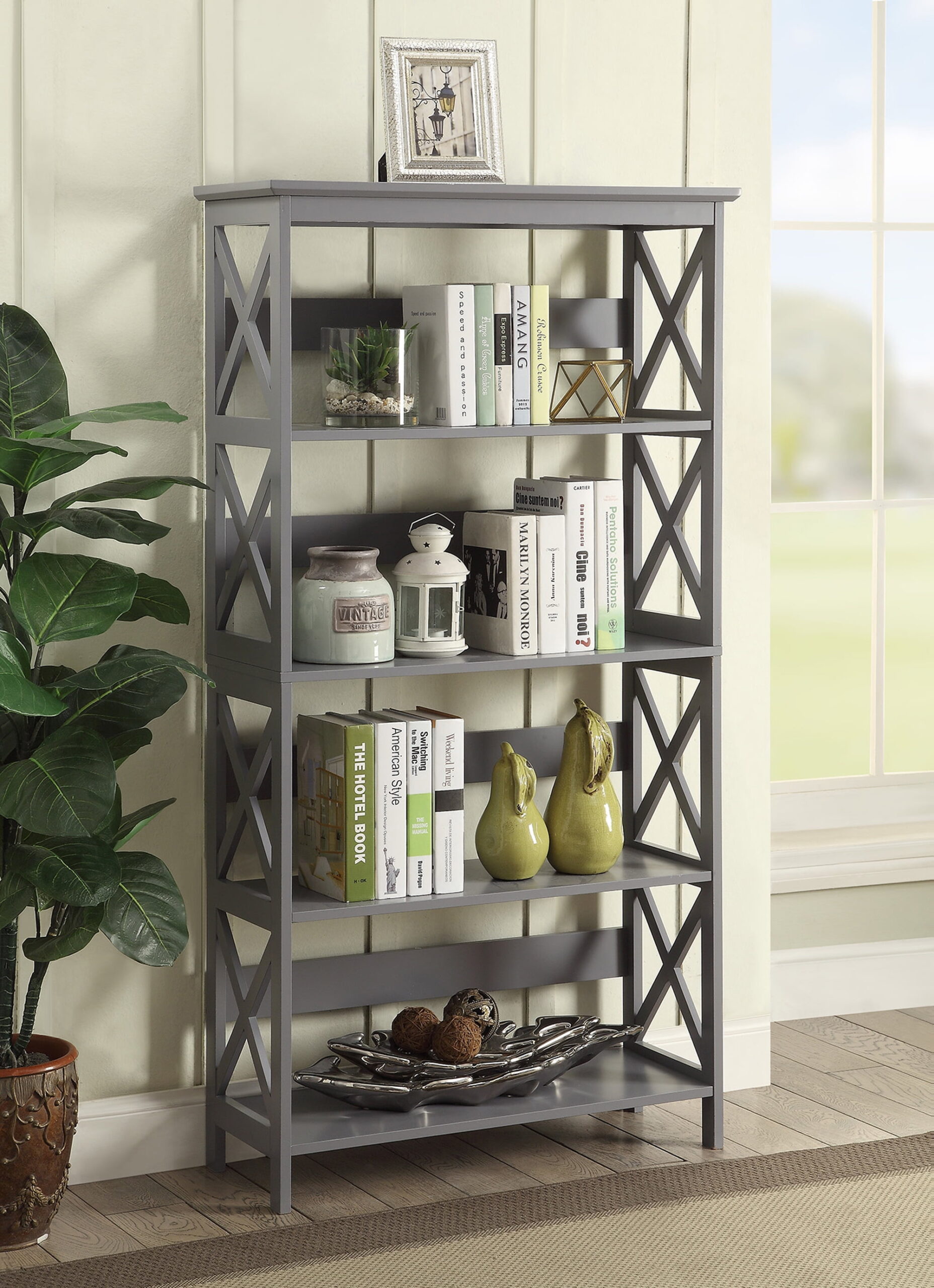 convenience concepts oxford 5 tier corner bookcase Convenience concepts oxford 5-tier corner bookcase, white