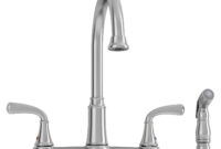 stainless steel kitchen faucet with sprayer American standard two handle stainless steel kitchen faucet side