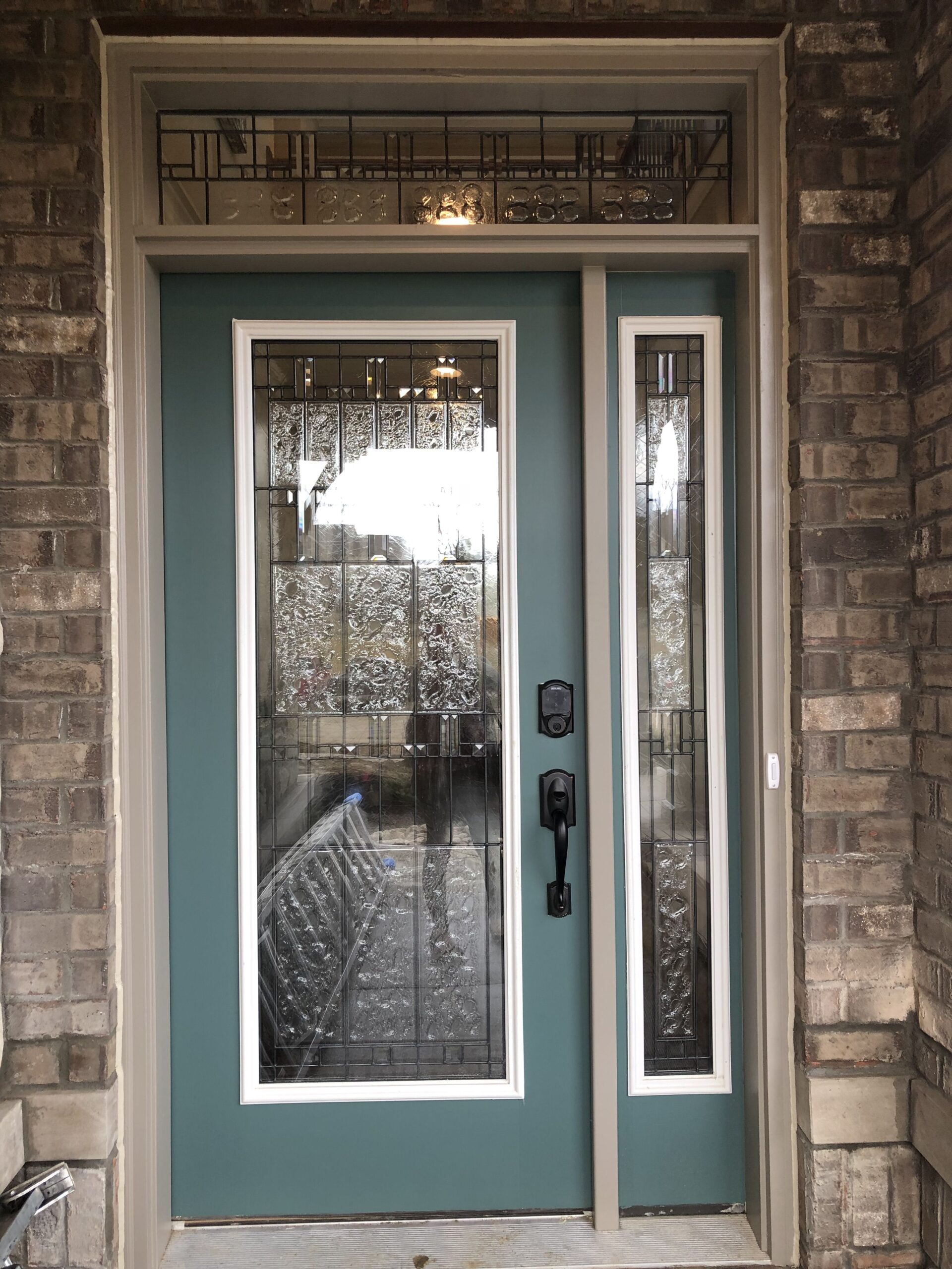 front door with transom window Door transom front exterior doors glass window windows entry above wood wooden house panel country entrance over stone zillow detail