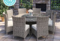 9 Piece Outdoor Round Patio Dining Set Wicker outdoor dining set round