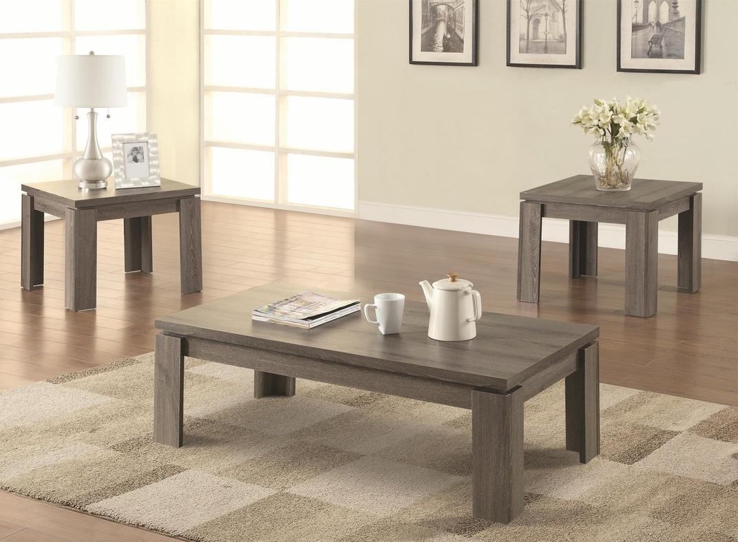 Dark Wood Coffee Table Set Furnitures