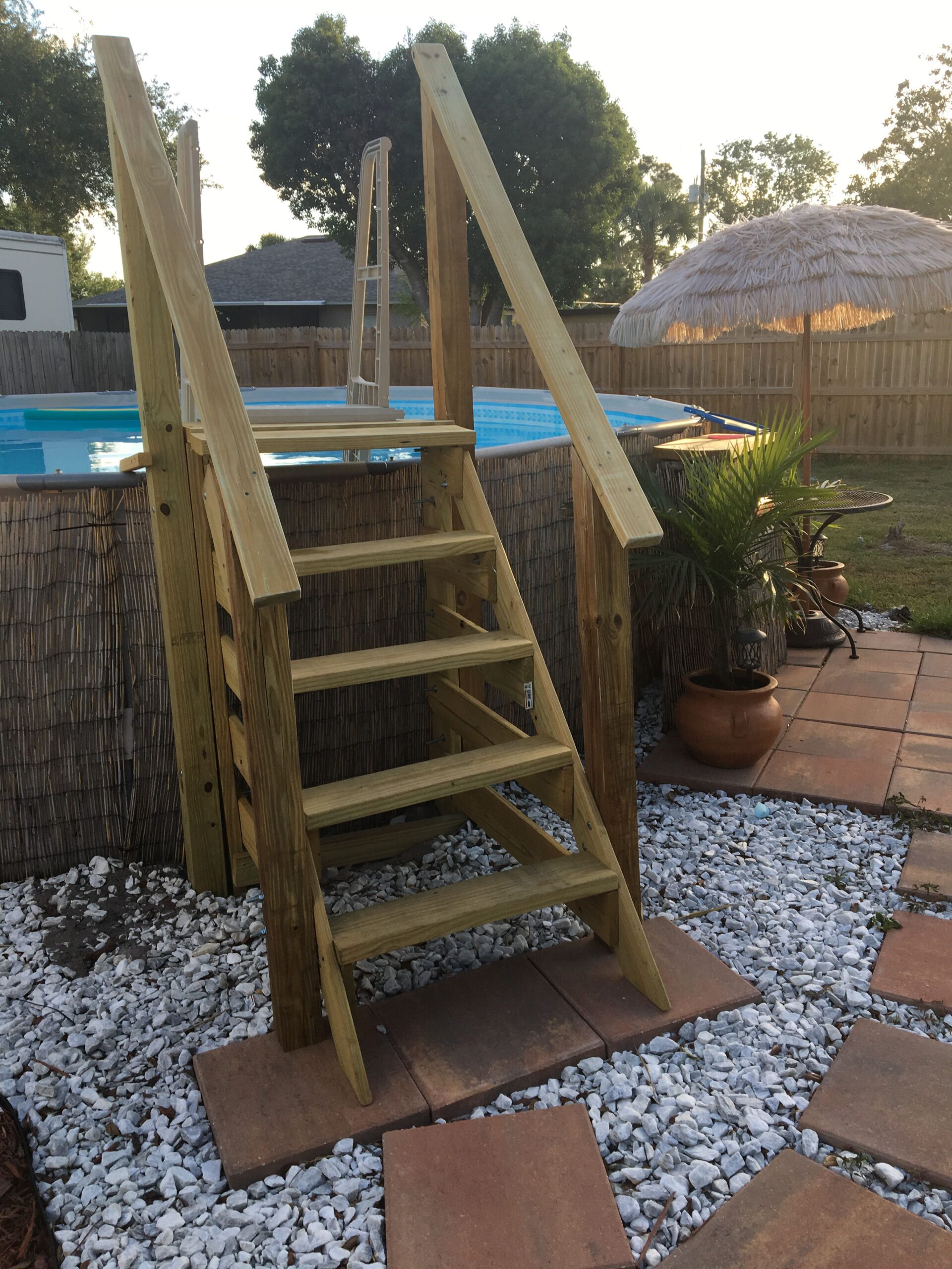 How to Build Stairs for Above Ground Pool How to open an above ground pool for the first time?