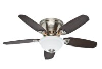 flush mount brushed nickel ceiling fan Hugger hampton