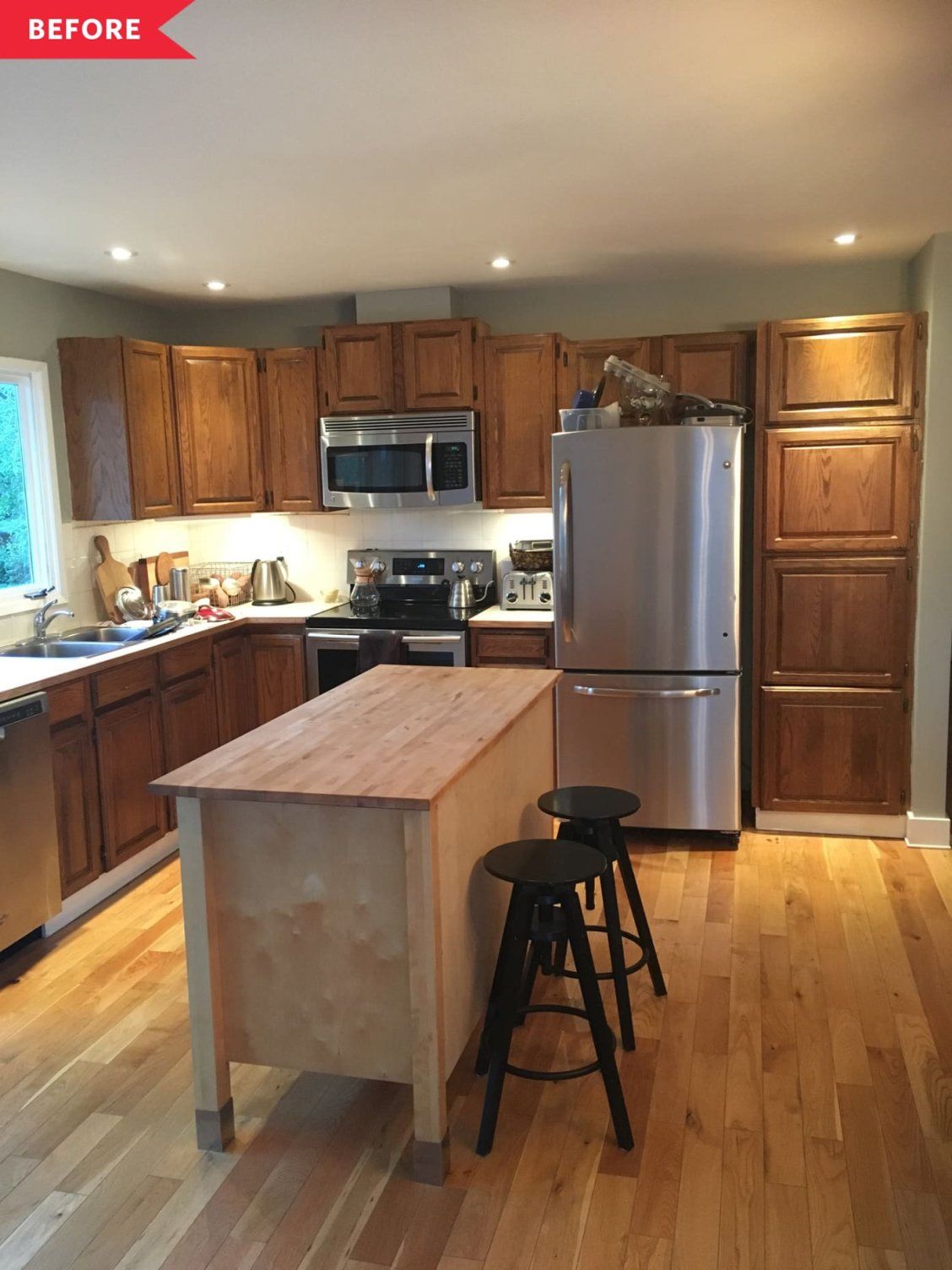 70s kitchen remodel before and after 1970 harvest retrorenovation avocado decorated appliances cabinet 80s tappan