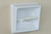 Recessed White Ceramic Toilet Paper Holder Holder toilet paper ceramic recessed shaped square