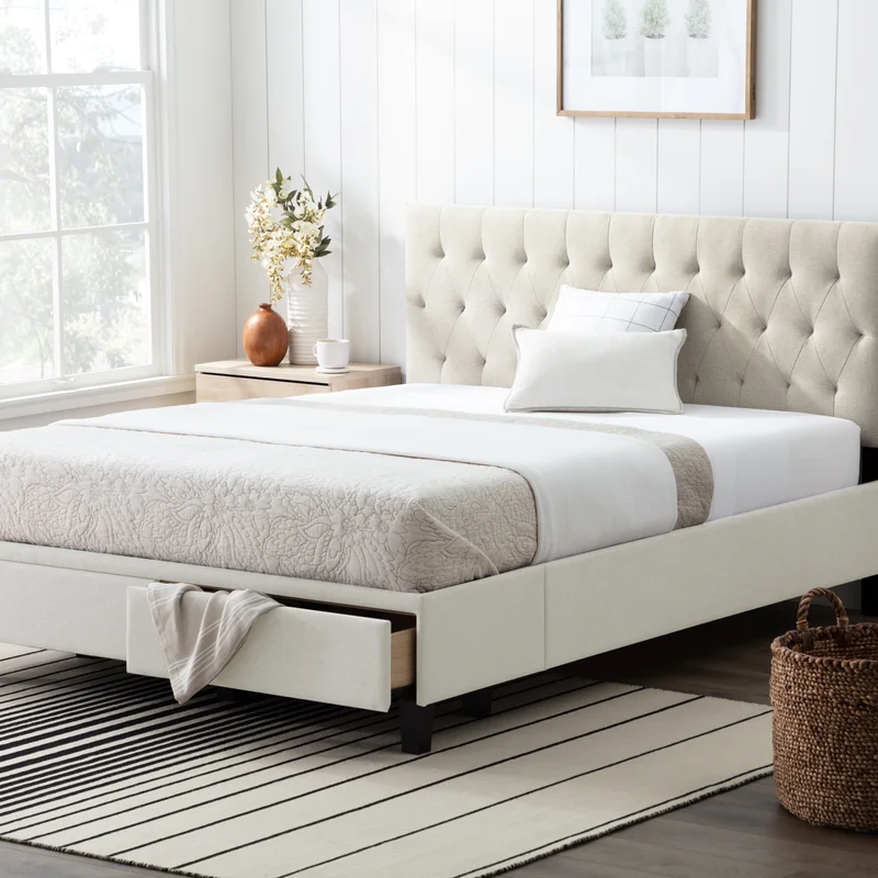 tufted platform bed with storage Latitude run® gabouray tufted upholstered low profile storage platform