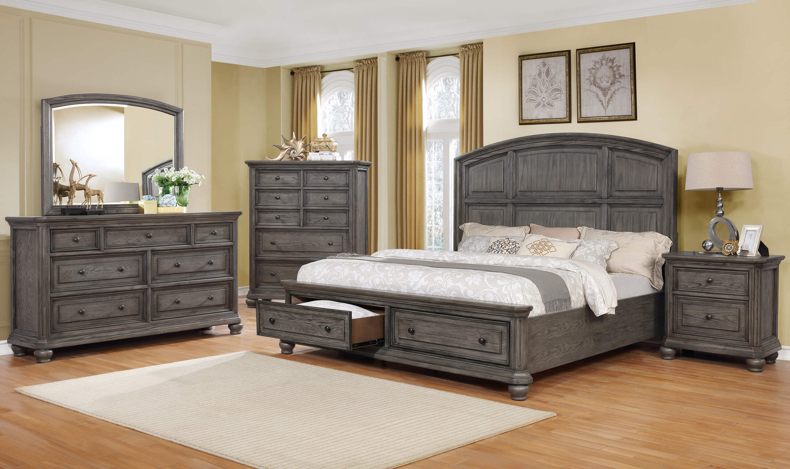 Cooper 6 Piece Queen Storage Bedroom Set Levin taryn minimalis putih regard dresser blueport brick ooo furnishingbyte