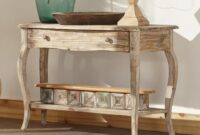 Rustic Console Table with Storage Console rustic table drawers cart