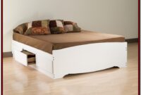 White Platform Tufted Bed with Storage Headboard tufted dhp bolanburg bedframe cama footboard headboards